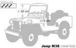 Capota 4x4 Jeep M38 en vinilo (1948-1953)